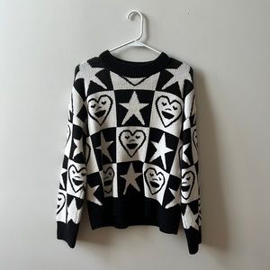 Zara Black and White Patterned sweater